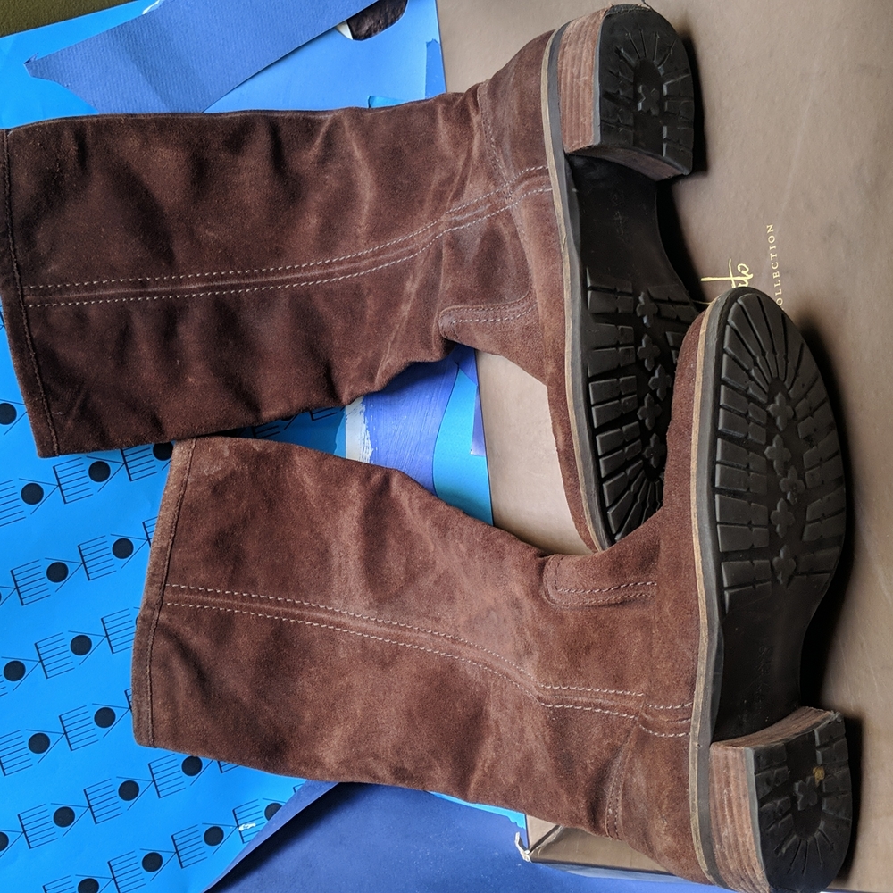 Franco Sarto Chocolate Suede Knee High Boots